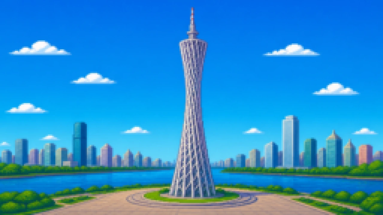 广州 · 广州塔 · 45°侧视图
