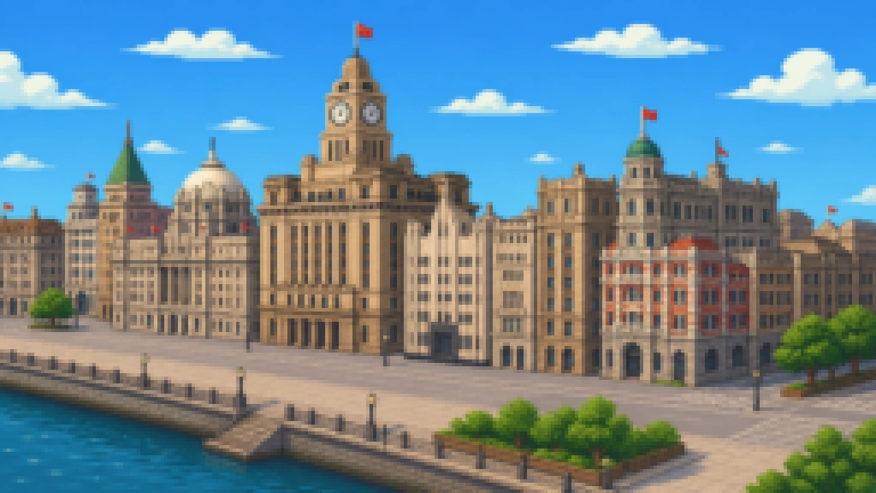 上海 · 外滩 · 45°侧视图